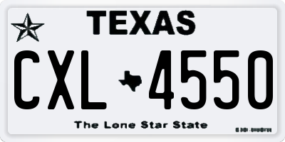 TX license plate CXL4550