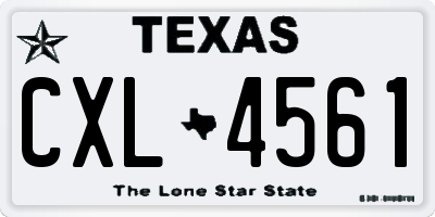 TX license plate CXL4561