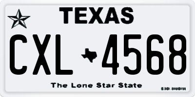 TX license plate CXL4568