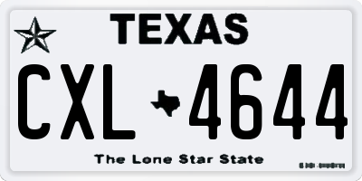 TX license plate CXL4644