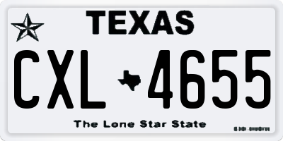 TX license plate CXL4655