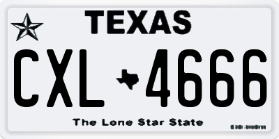 TX license plate CXL4666