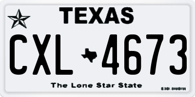 TX license plate CXL4673