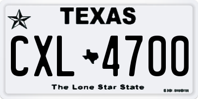 TX license plate CXL4700