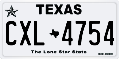TX license plate CXL4754