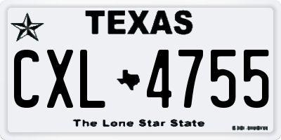 TX license plate CXL4755