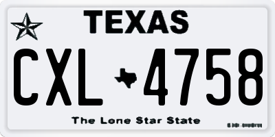 TX license plate CXL4758