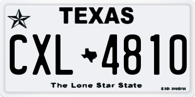 TX license plate CXL4810