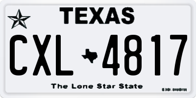 TX license plate CXL4817