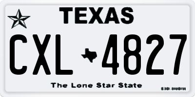 TX license plate CXL4827
