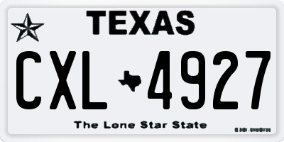 TX license plate CXL4927