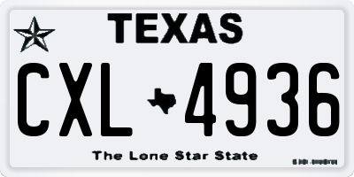 TX license plate CXL4936