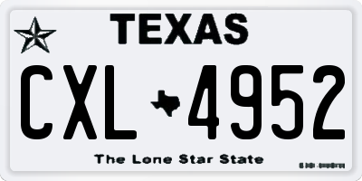 TX license plate CXL4952