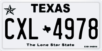 TX license plate CXL4978