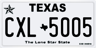 TX license plate CXL5005