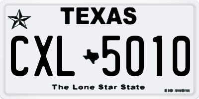 TX license plate CXL5010