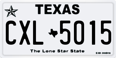 TX license plate CXL5015