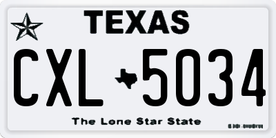 TX license plate CXL5034
