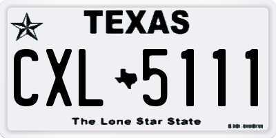 TX license plate CXL5111