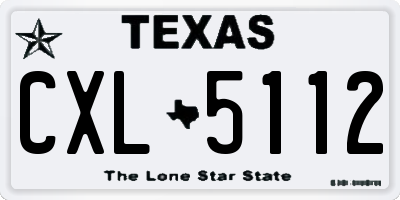 TX license plate CXL5112