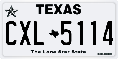 TX license plate CXL5114