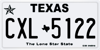 TX license plate CXL5122