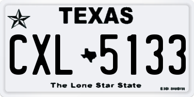 TX license plate CXL5133