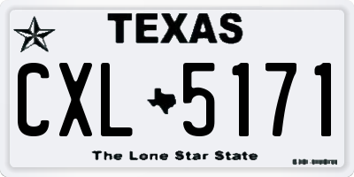 TX license plate CXL5171