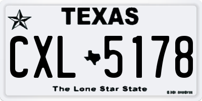 TX license plate CXL5178