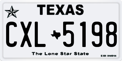 TX license plate CXL5198