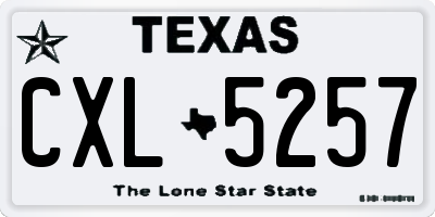 TX license plate CXL5257