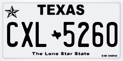 TX license plate CXL5260