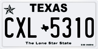 TX license plate CXL5310