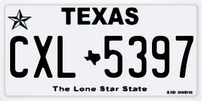 TX license plate CXL5397