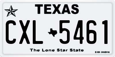TX license plate CXL5461