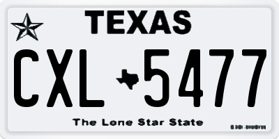 TX license plate CXL5477
