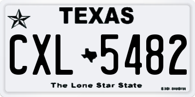TX license plate CXL5482