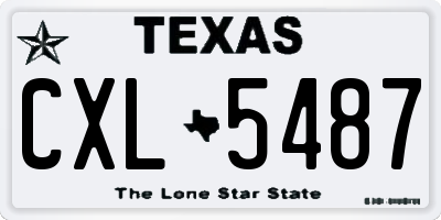 TX license plate CXL5487