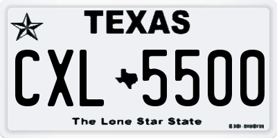 TX license plate CXL5500