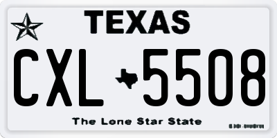 TX license plate CXL5508