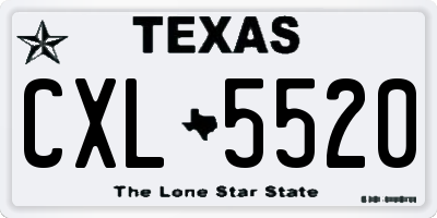 TX license plate CXL5520
