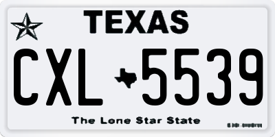 TX license plate CXL5539