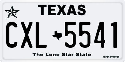 TX license plate CXL5541