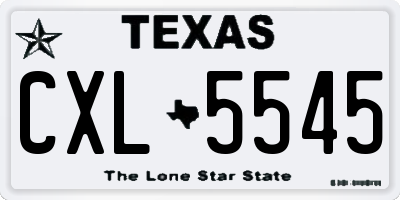 TX license plate CXL5545