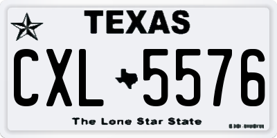 TX license plate CXL5576