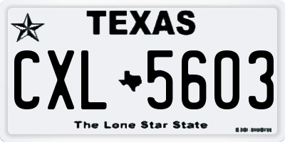 TX license plate CXL5603