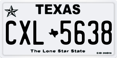 TX license plate CXL5638