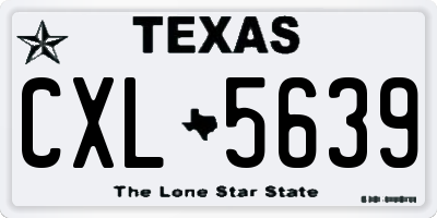 TX license plate CXL5639