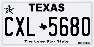 TX license plate CXL5680