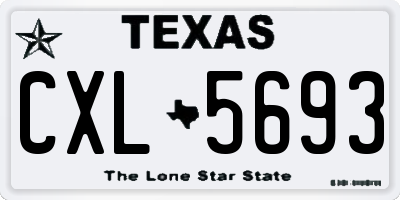 TX license plate CXL5693